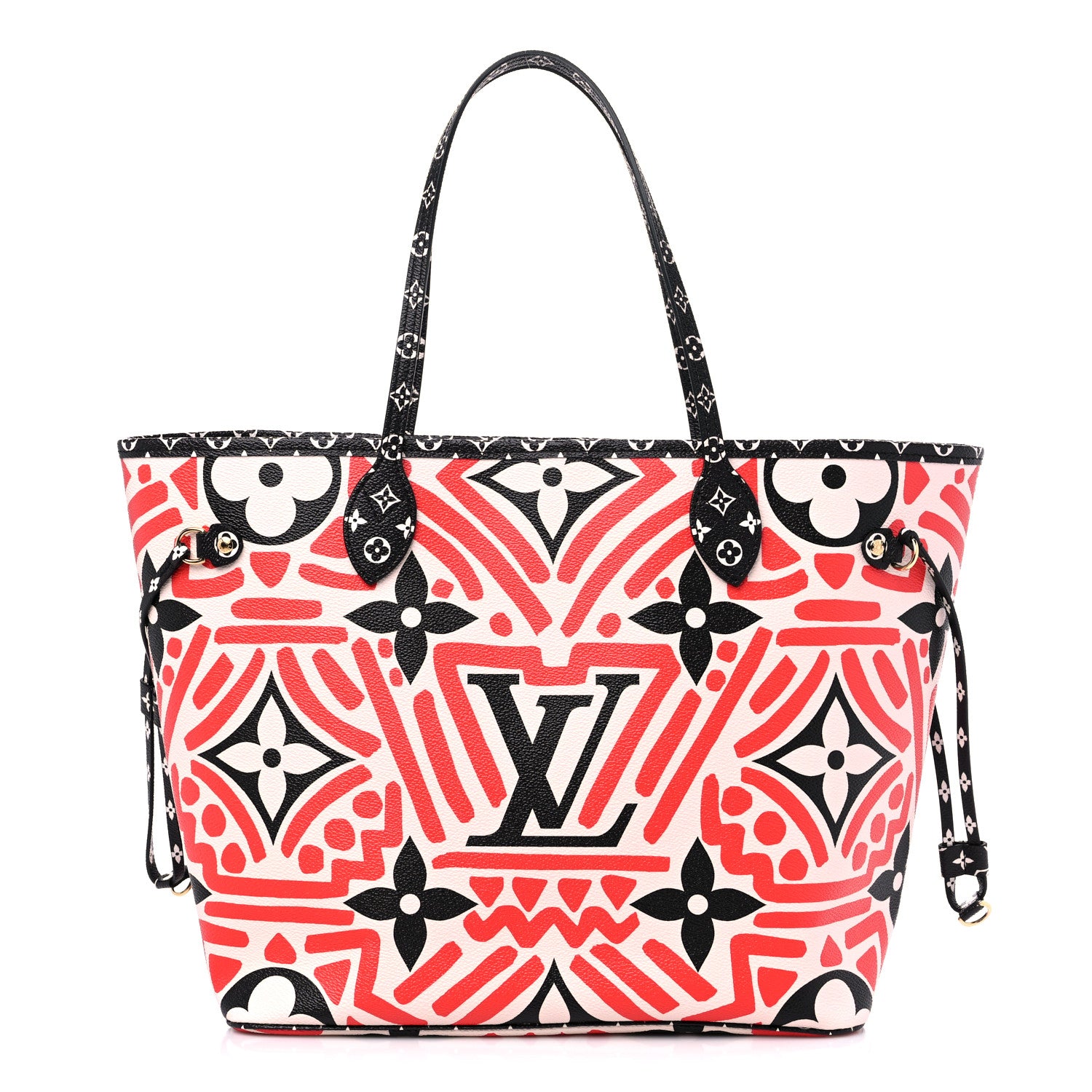 Louis Vuitton Monogram Giant Crafty Neverfull MM Creme Rouge Black 1 of 9