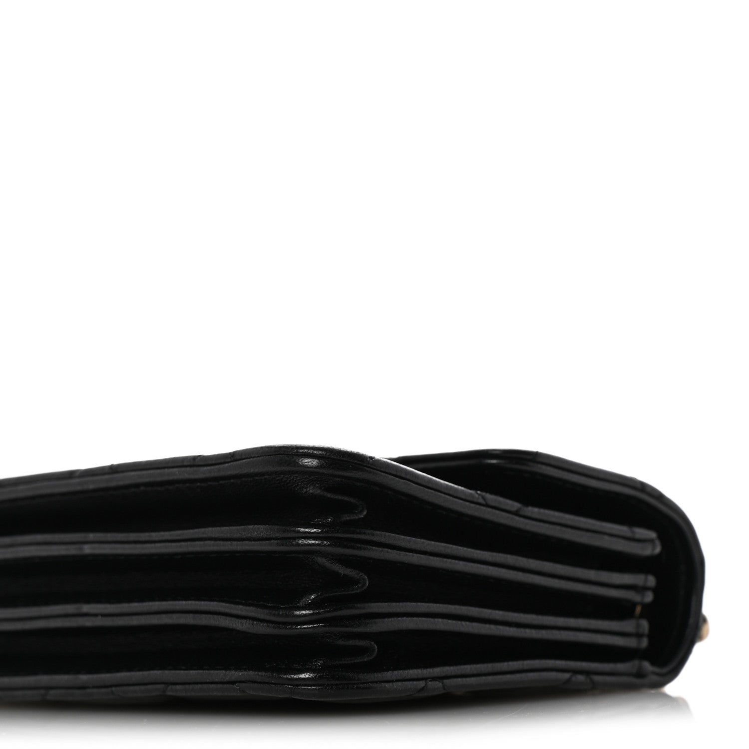 Chanel Lambskin Quilted Top Handle Flap Clutch With Chain Black 10 of 12