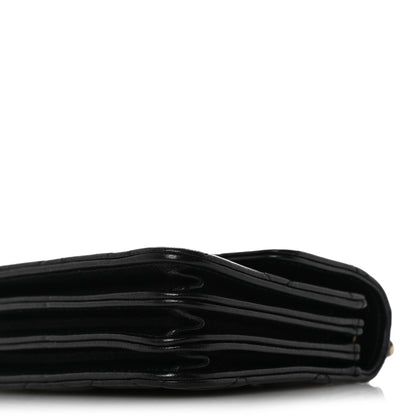 Chanel Lambskin Quilted Top Handle Flap Clutch With Chain Black 10 of 12