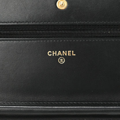 Chanel Lambskin Quilted Wallet On Chain WOC Black 6 of 11