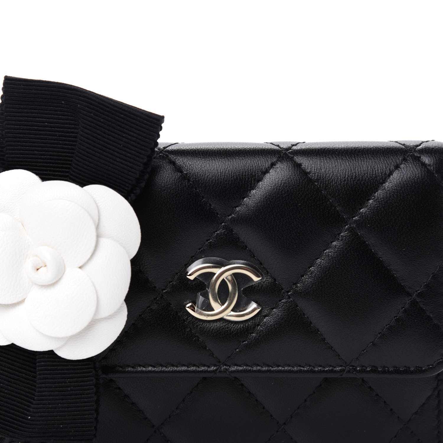 Chanel Lambskin Quilted My Chanel Lady Card Holder On Chain Black 12 of 13
