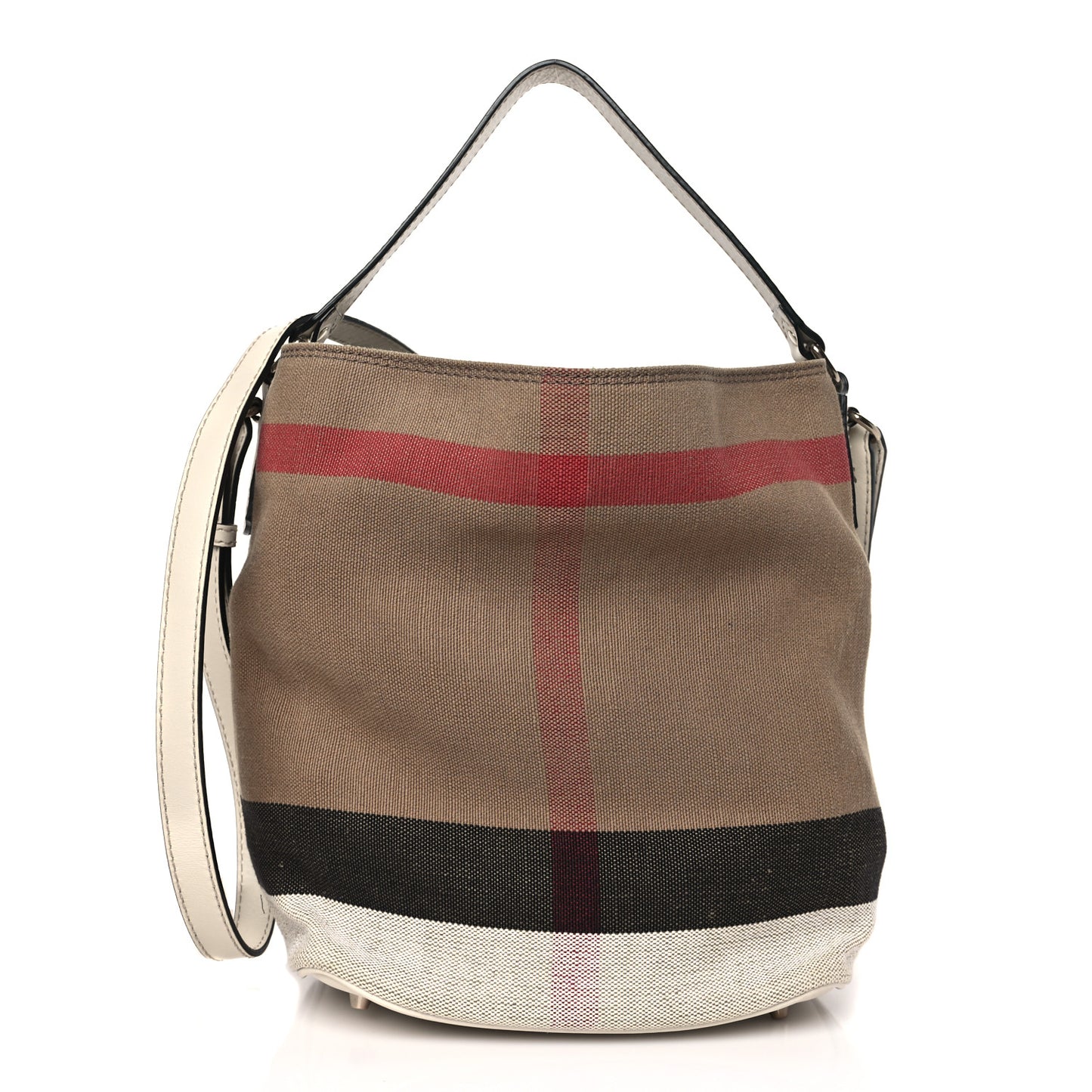 Canvas Mega Check Small Ashby Hobo White