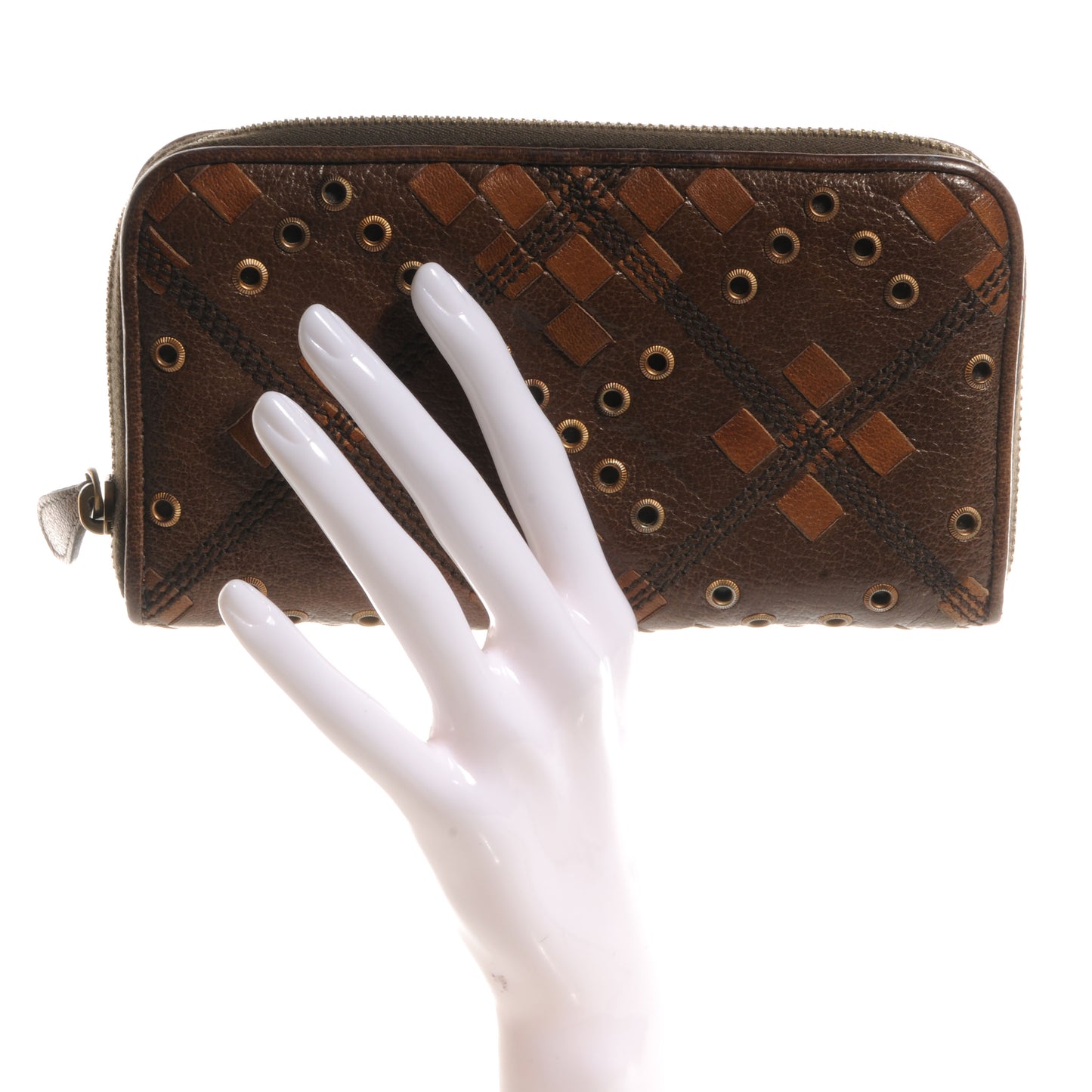Cervo Tartan Zip Around Wallet