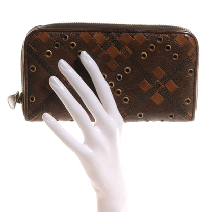 Bottega Veneta Cervo Tartan Zip Around Wallet 2 of 7