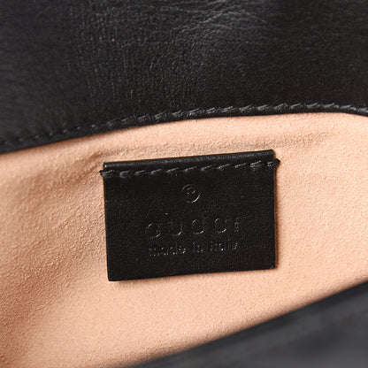 Gucci Calfskin Matelasse Super Mini GG Marmont Shoulder Bag Black 5 of 10