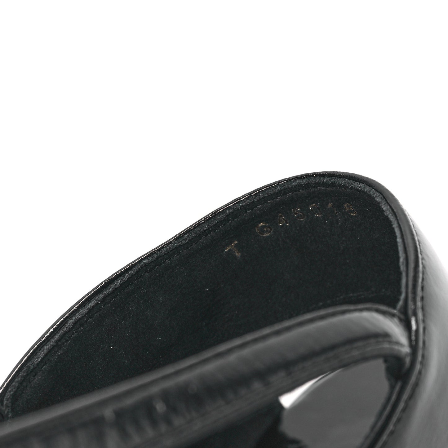 Crumpled Patent Lambskin Platform Sandals 41 Black