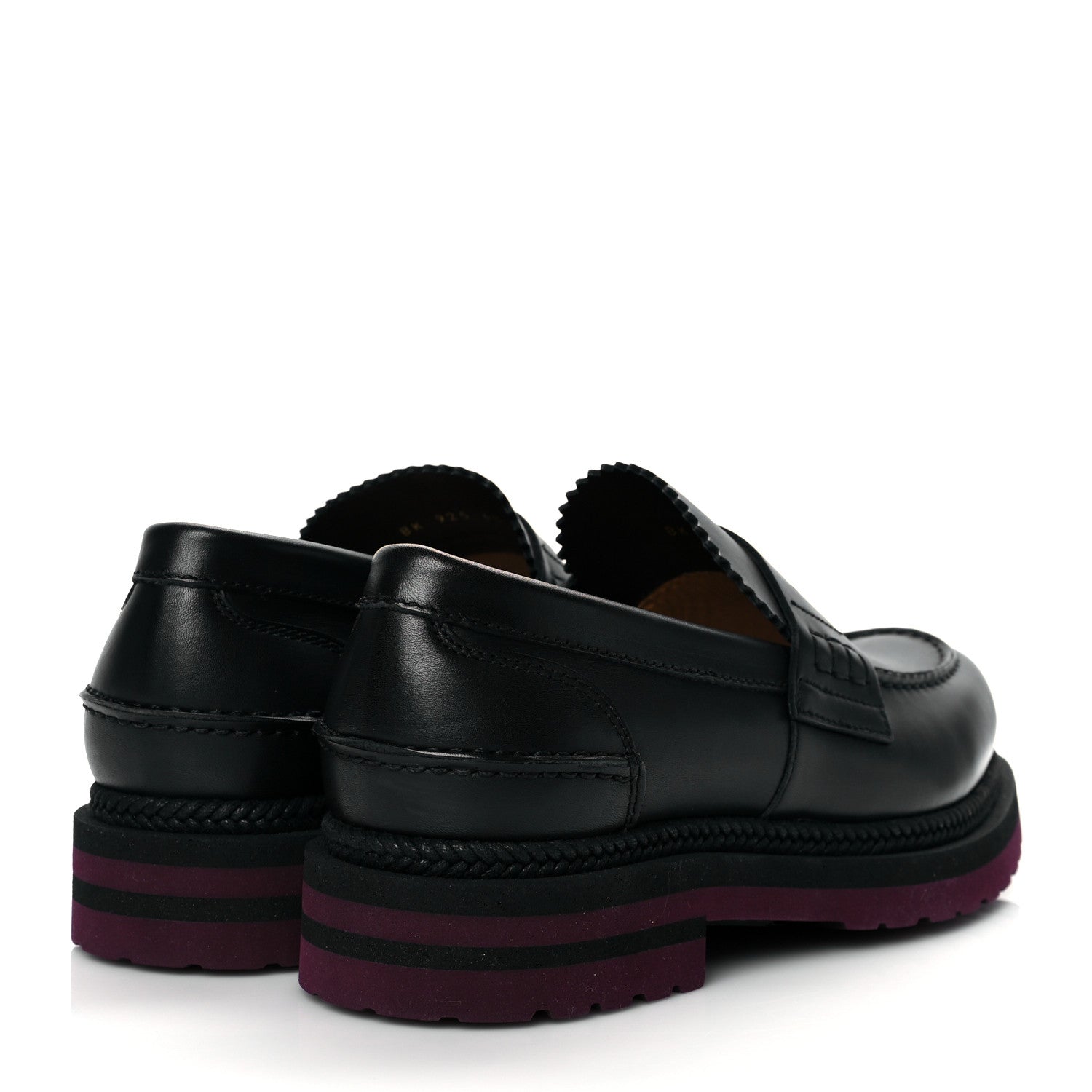 Valentino Garavani Nappa Mens Red Lug Sole Loafers 40.5 Black 4 of 9