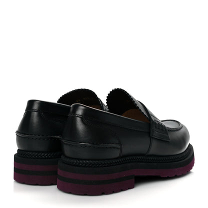 Valentino Garavani Nappa Mens Red Lug Sole Loafers 40.5 Black 4 of 9