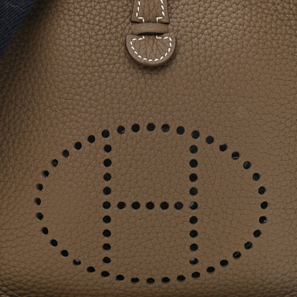 Hermes Taurillon Clemence Amazone Evelyne TPM Etoupe Bleu Indigo 8 of 11