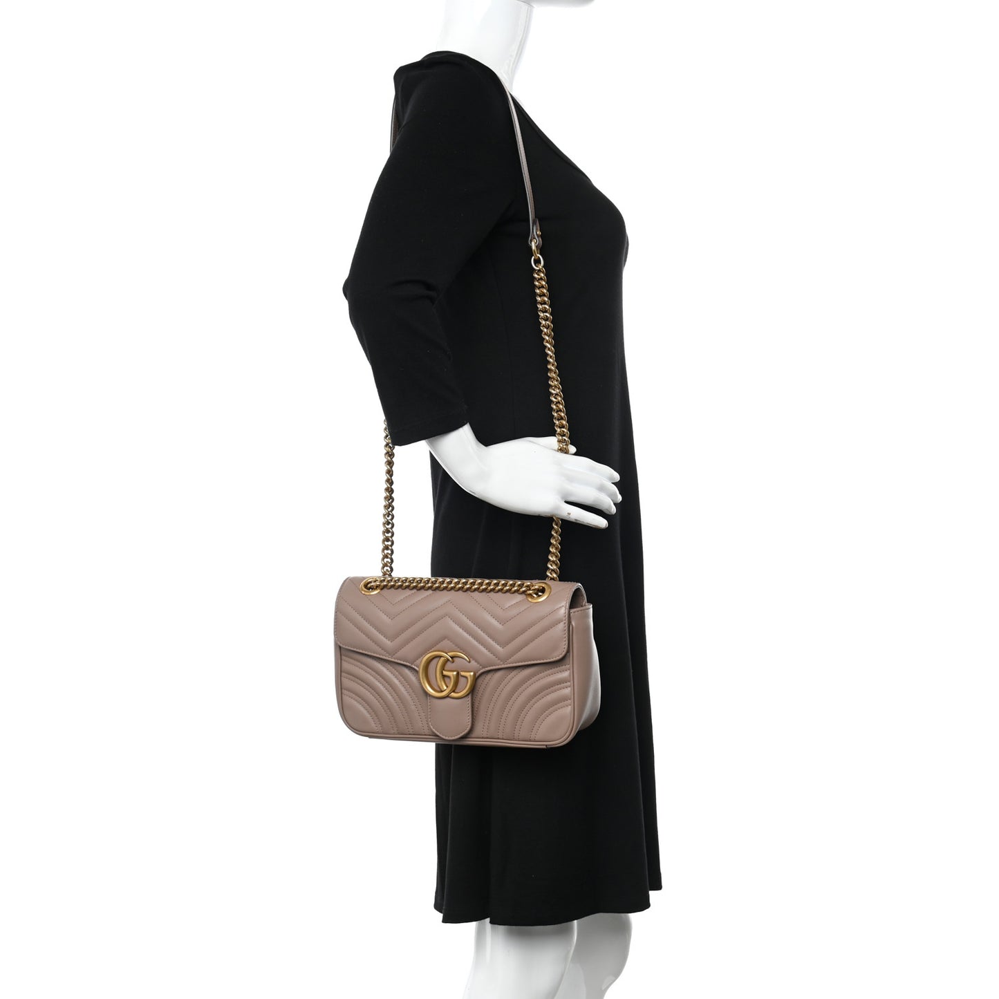 Calfskin Matelasse Small GG Marmont Shoulder Bag Porcelain Rose