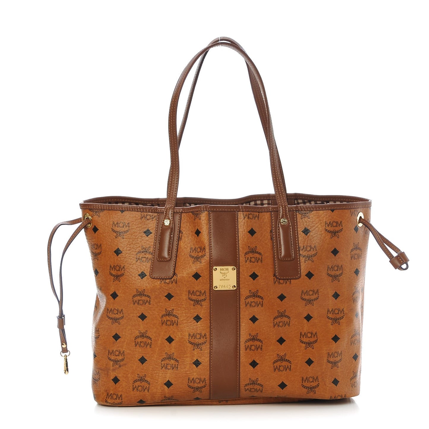 Visetos Medium Liz Reversible Shopper Tote Cognac