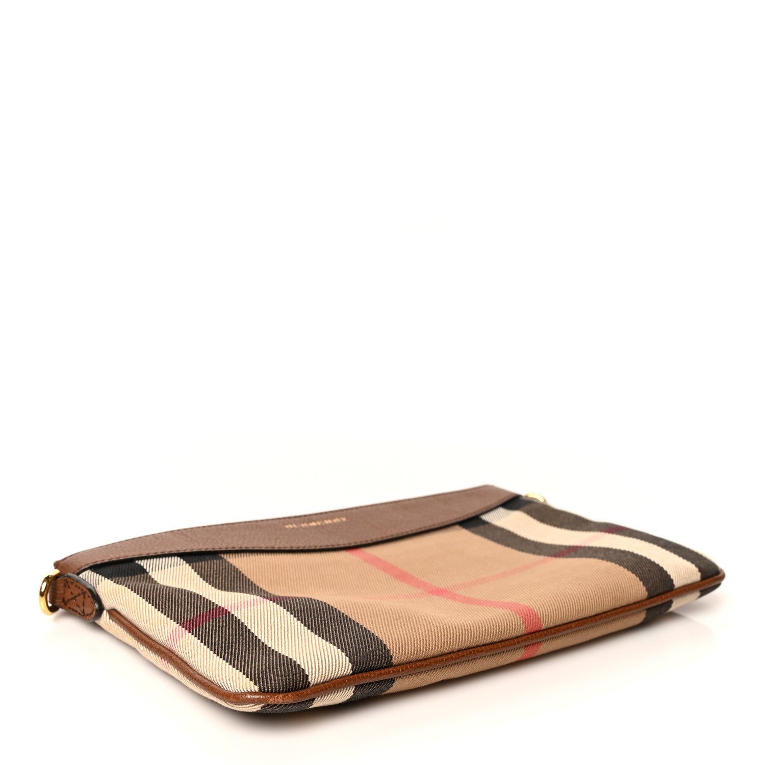 Burberry House Check Derby Peyton Crossbody Clutch Bag Tan 4 of 10