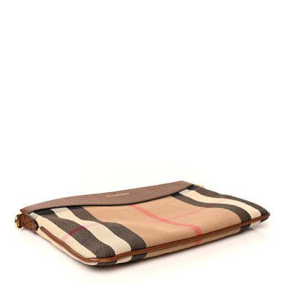 Burberry House Check Derby Peyton Crossbody Clutch Bag Tan 4 of 10