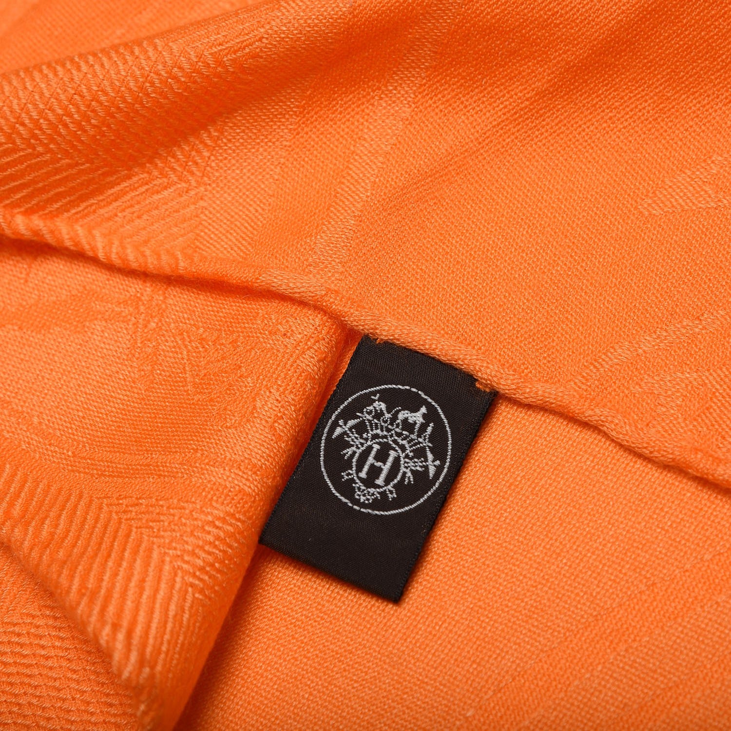 Hermes Cashmere Silk New Libris Stole Orange Kumquat 4 of 5