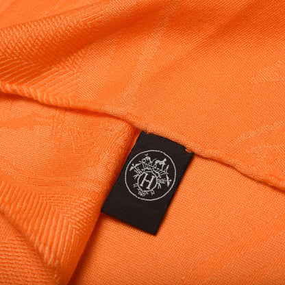 Hermes Cashmere Silk New Libris Stole Orange Kumquat 4 of 5