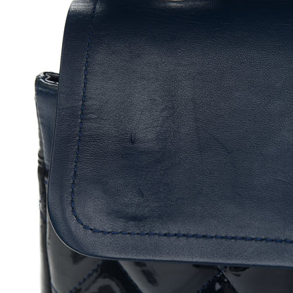Chanel Patent Quilted Maxi Double Flap Navy 11 of 11