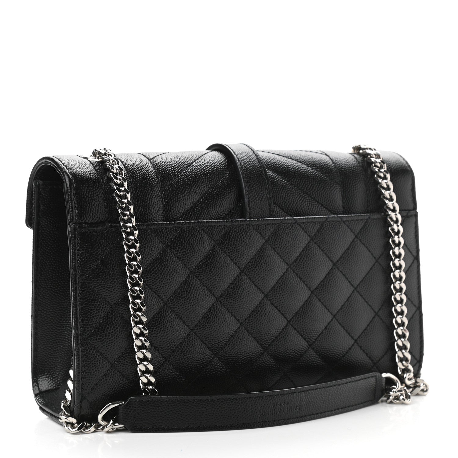 Saint Laurent Grain De Poudre Textured Mixed Matelasse Triquilt Small Monogram Satchel Black 3 of 12