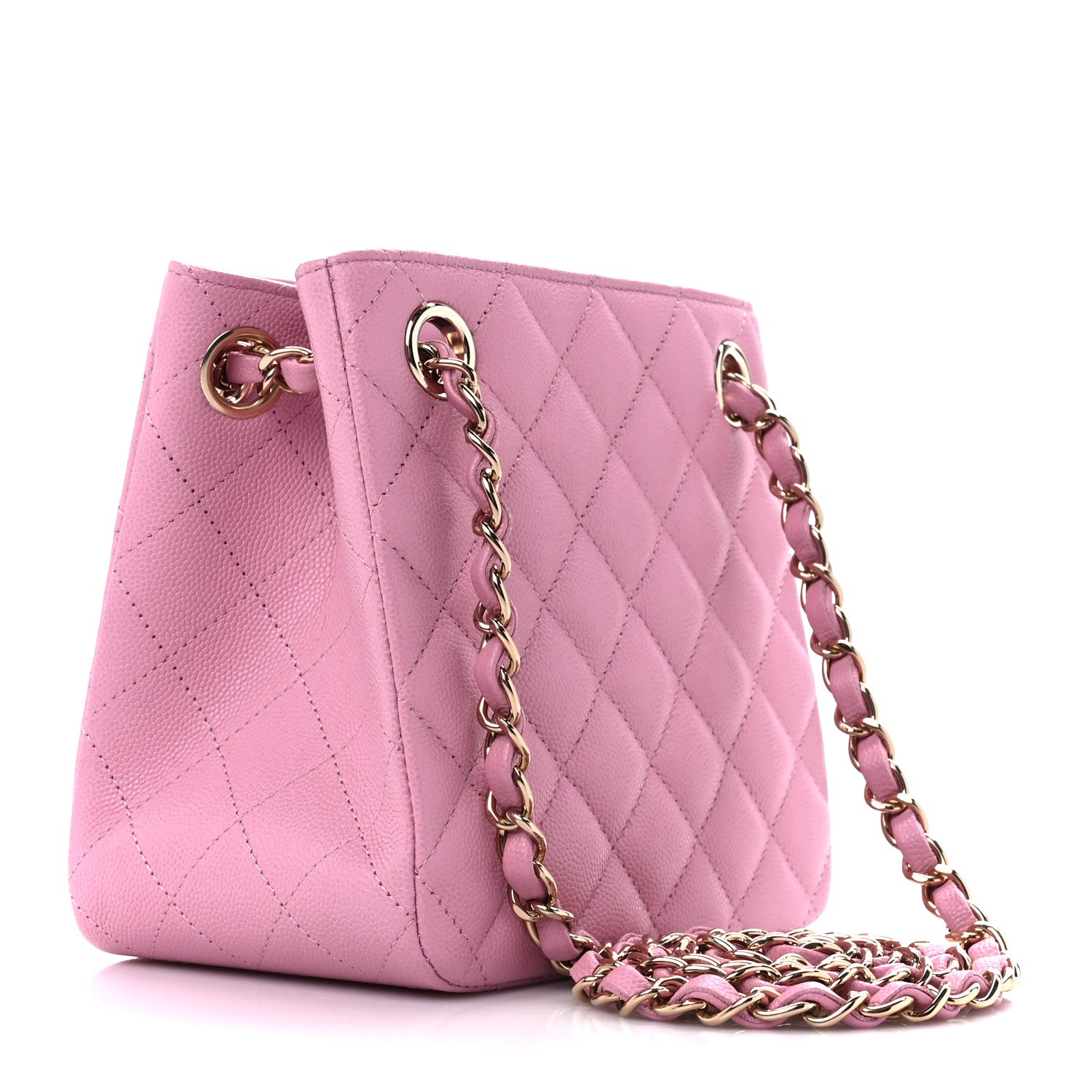 Chanel Caviar Quilted Mini Bucket Bag Pink 3 of 11