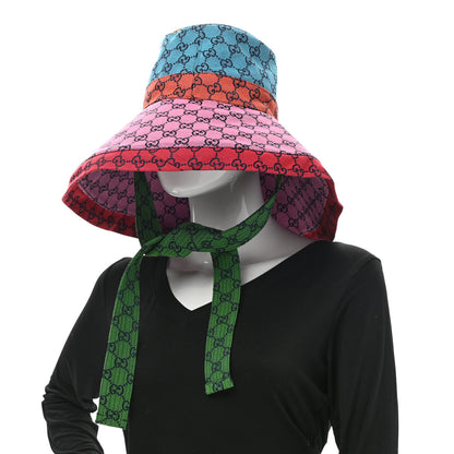Gucci Monogram Multicolor Wide Brim Hat M Pink Multicolor 2 of 10