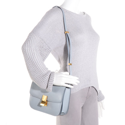 Celine Smooth Calfskin Medium Classic Box Flap Bag Powder Blue 2 of 10