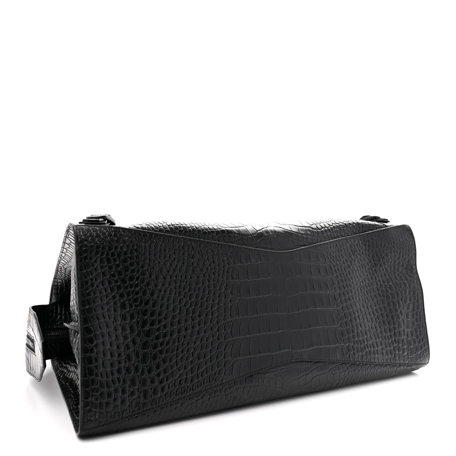 Balenciaga Semi Matte Calfskin Crocodile Embossed Neo Classic Black Hardware Large City Black 4 of 10
