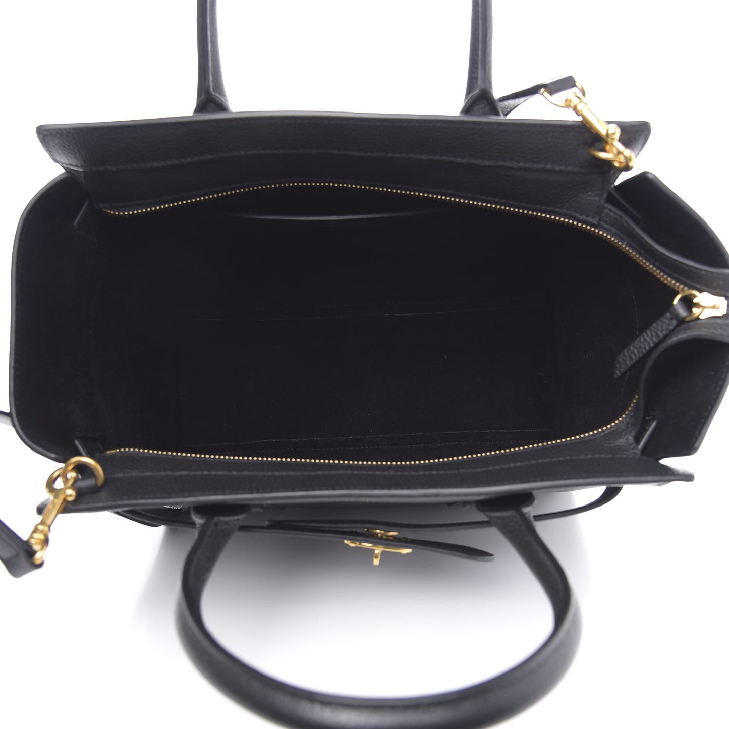 Classic Grain Small Bayswater Zip Tote Black