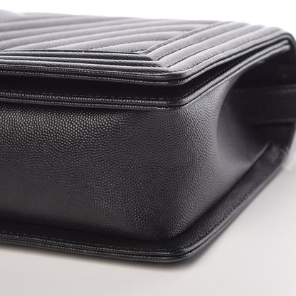 Chanel Caviar Chevron Quilted New Medium Boy Flap Black 9 of 9