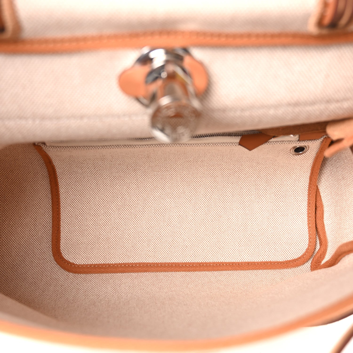 Hermes H Plume Canvas Vache Hunter Circuit 24 Herbag Zip Retourne 31 Ecru Jaune Natural 6 of 11