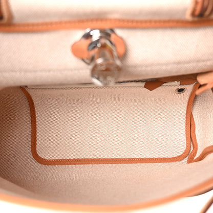 Hermes H Plume Canvas Vache Hunter Circuit 24 Herbag Zip Retourne 31 Ecru Jaune Natural 6 of 11