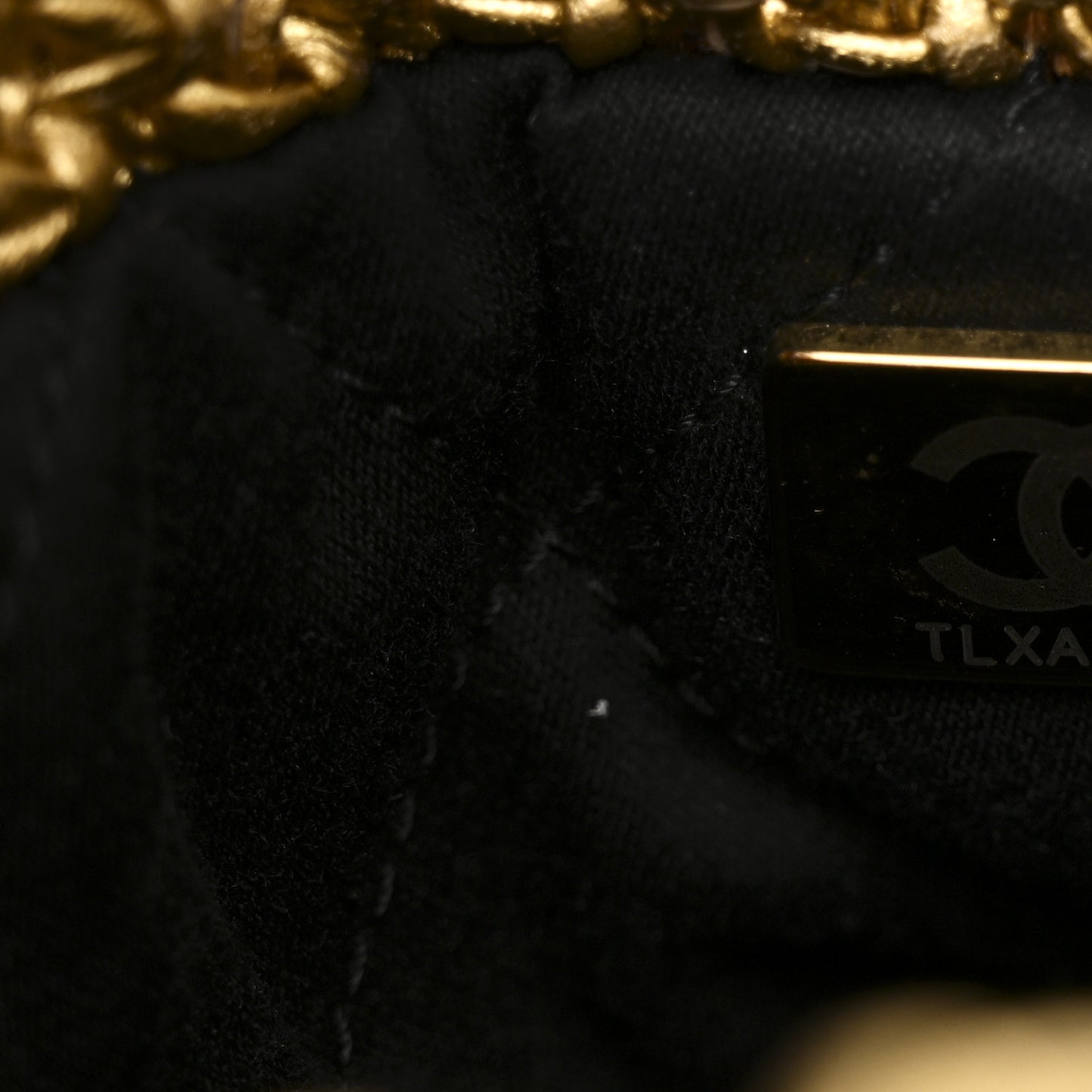Metallic Calfskin Macrame Mini Chanel 22 Gold