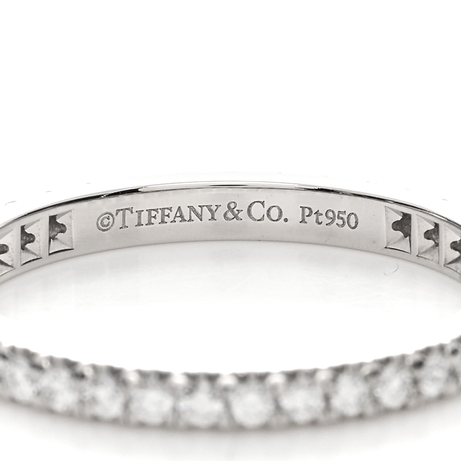 Tiffany Platinum Diamond .33ctw Soleste Eternity Band Ring 49 5 4 of 5