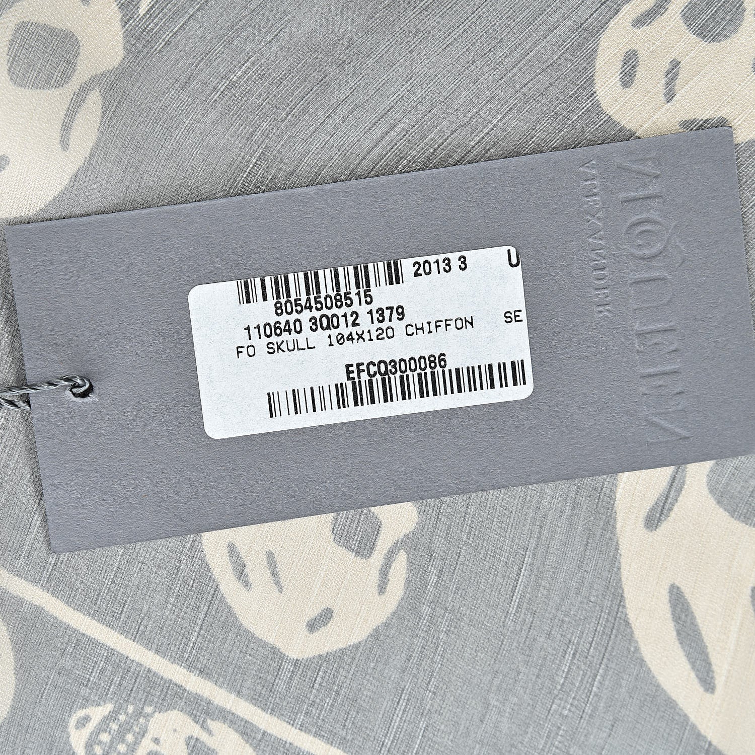 Alexander McQueen Silk Chiffon Skull Scarf Grey Beige 5 of 5