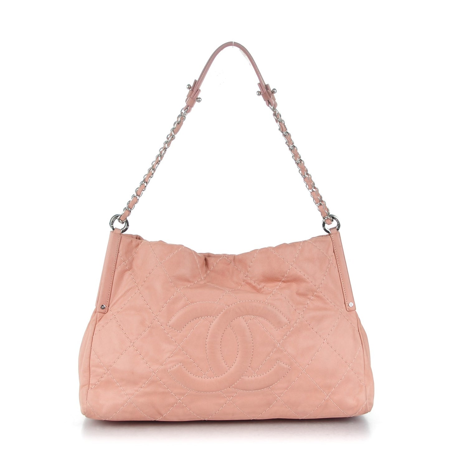 Iridescent Calfskin Small Sea Hit Tote Pink