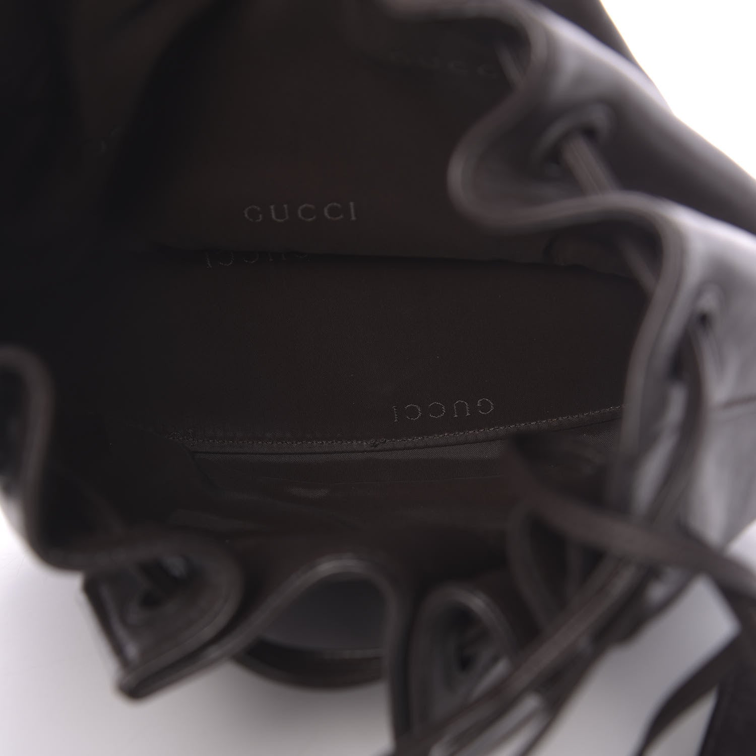 Gucci Calfskin Drawstring Shoulder Bag Brown 5 of 10