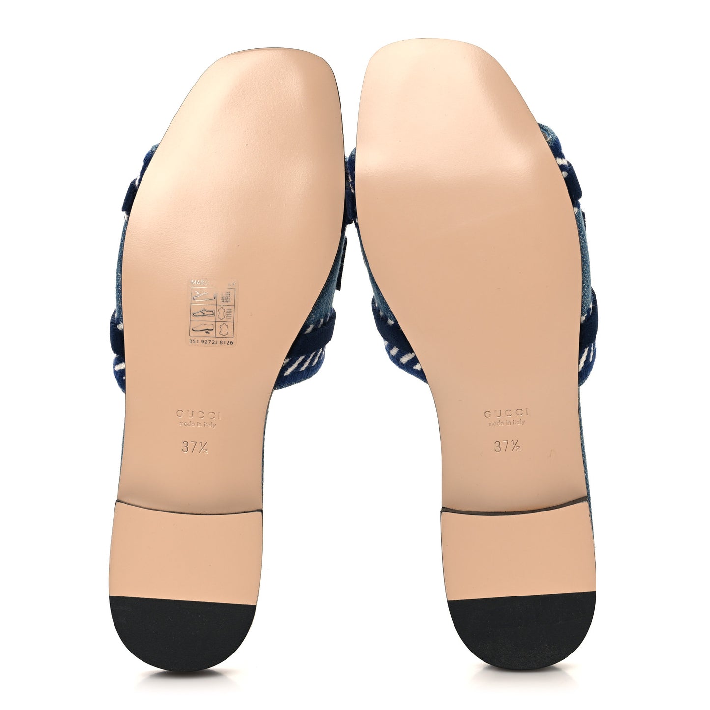 New Denim Logo Embroidered Slide Sandal 37.5 Light Blue