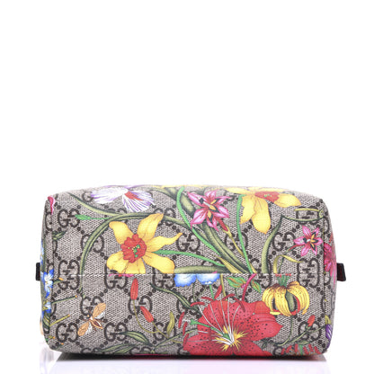Gucci Soft GG Supreme Monogram Flora Calfskin Medium Ophidia Cosmetic Case Beige Ebony Multicolor Rosso 10 of 14