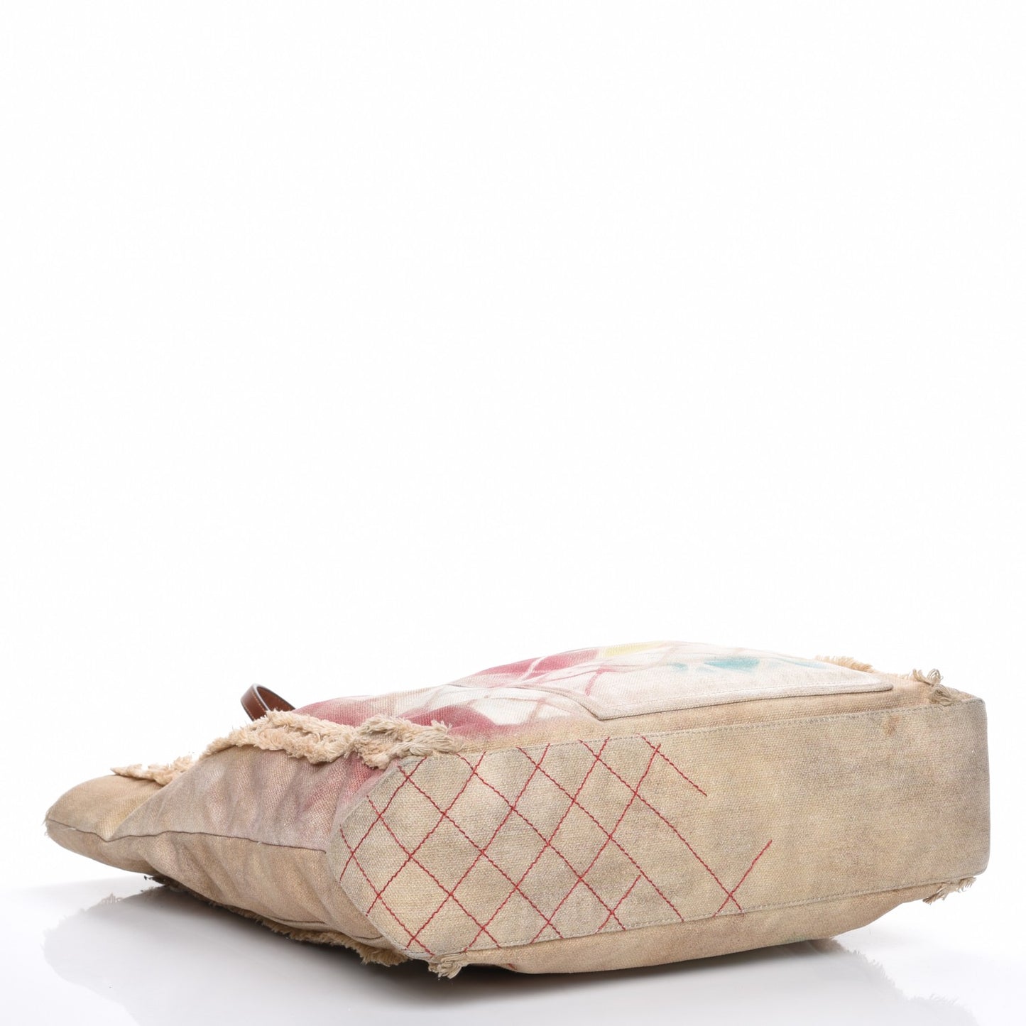 Canvas Large Graffiti Tote Beige