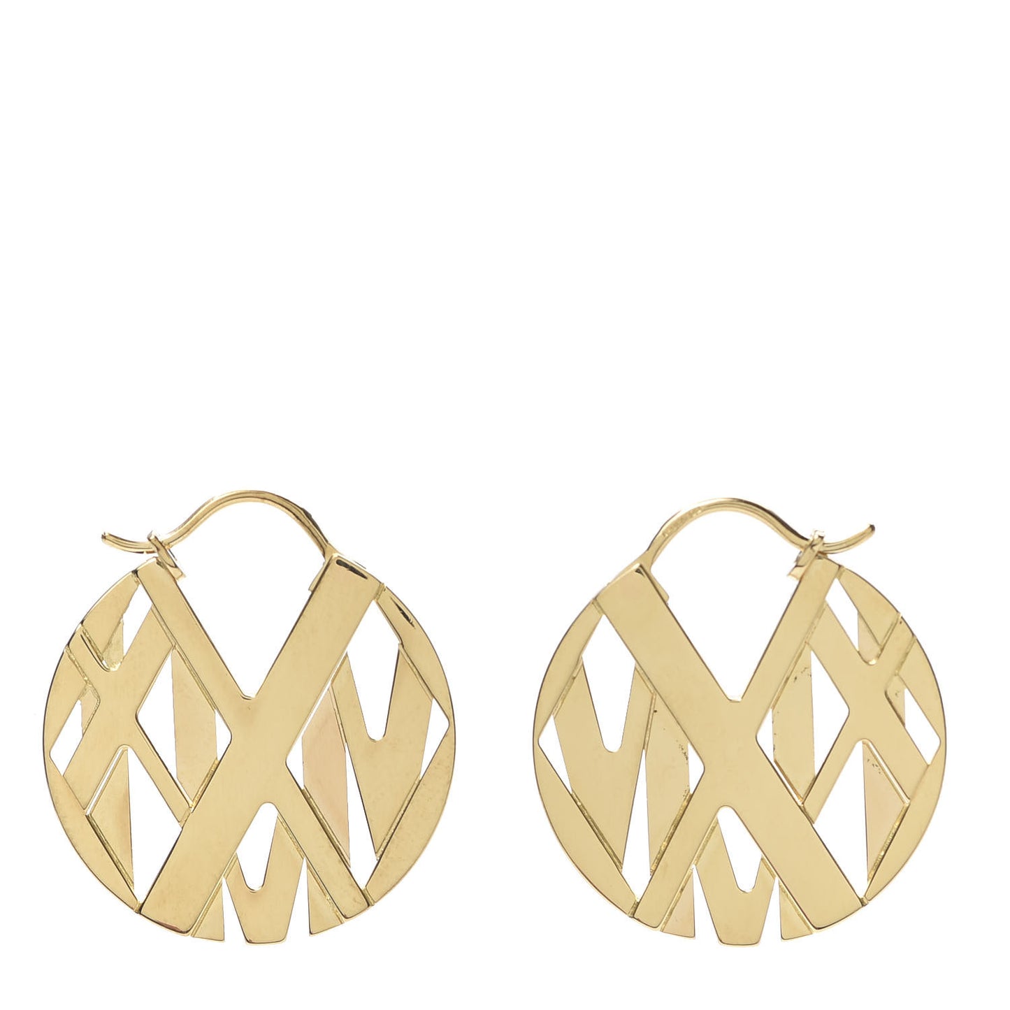 18K Yellow Gold Round Atlas Earrings