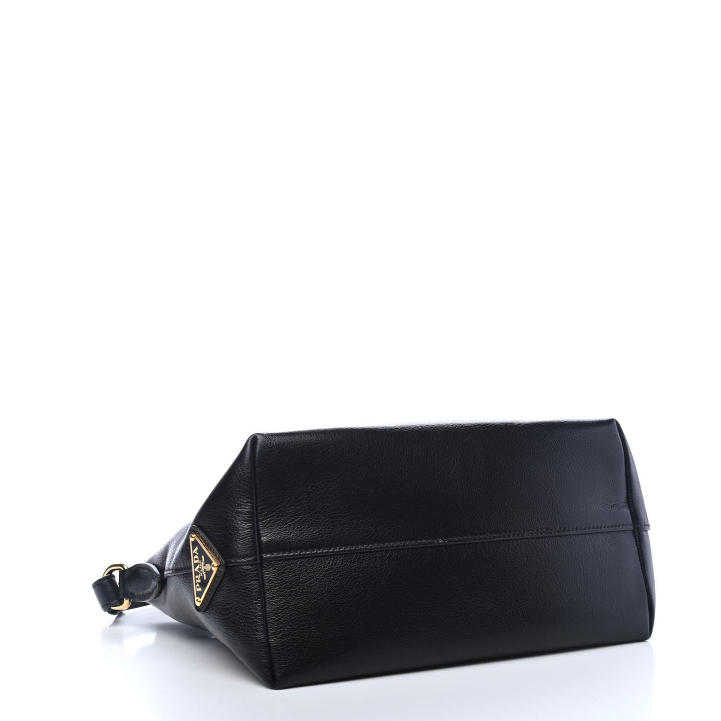 Glace Calfskin Embossed Logo Tote Black