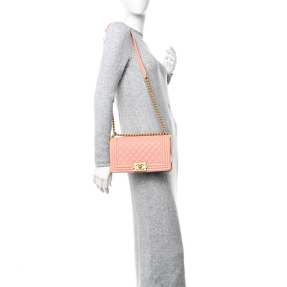 Chanel Caviar Quilted Medium Boy Flap Light Beige 2 of 10