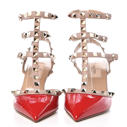 Valentino Garavani Patent Nappa Rockstud Ankle Strap 65mm Pumps 35 Rosso Valentino Poudre 2 of 12
