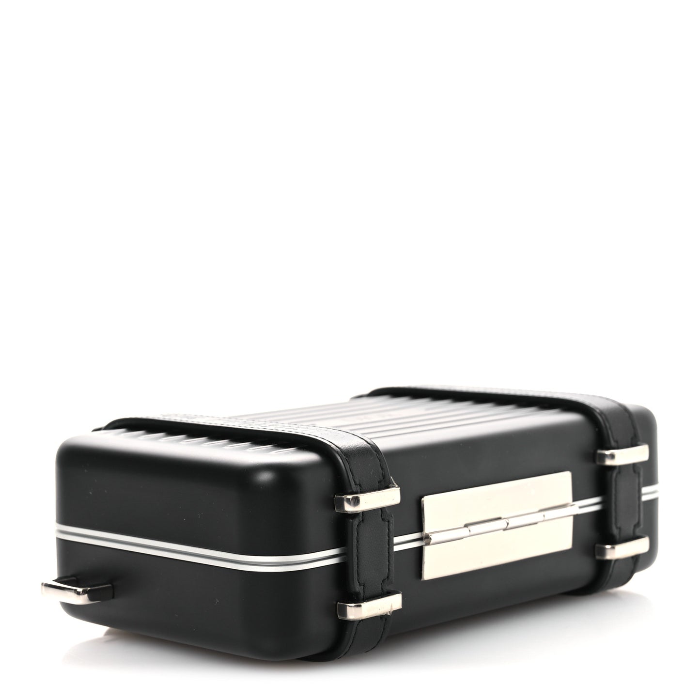X RIMOWA Aluminum Personal Clutch On Strap Black