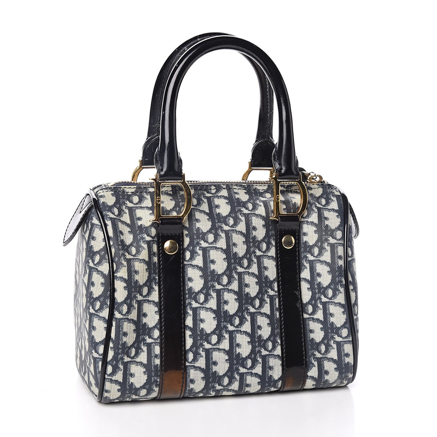 Christian Dior Monogram Boston Navy Blue 2 of 11