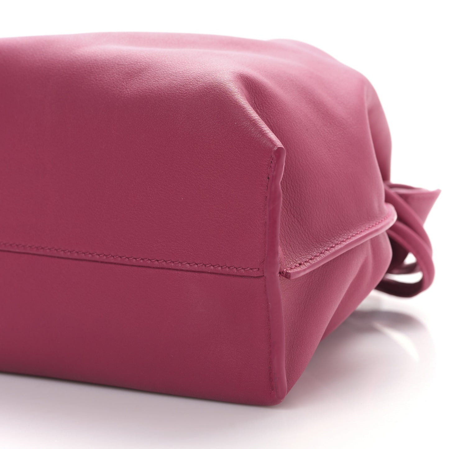 Satin Calfskin Monochrome Flamenco Knot Clutch Ruby Red Glaze