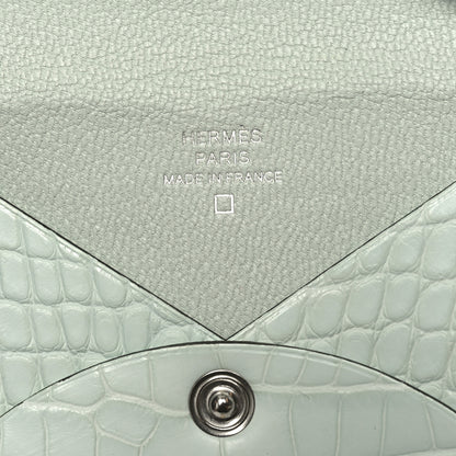Hermes Matte Alligator Calvi Card Case Vert Peppermint 6 of 8