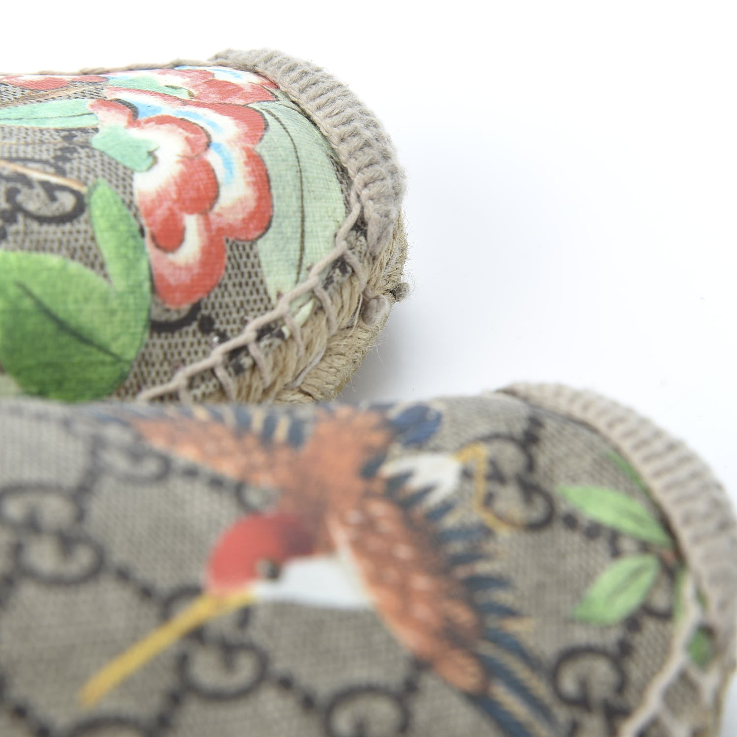 Gucci GG Supreme Monogram Tian Womens Espadrilles 38.5 Beige Multicolor Red 12 of 12