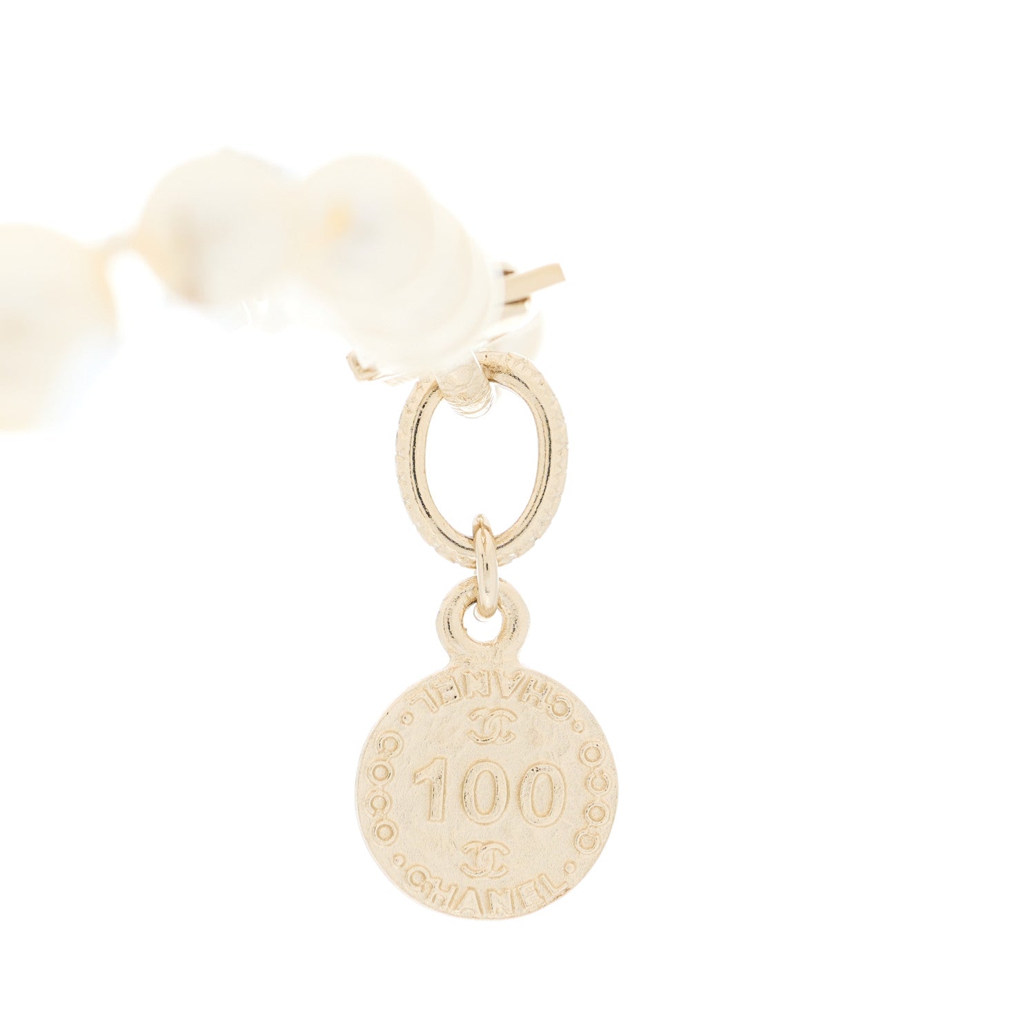 Chanel Pearl CC 100th Anniversary Necklace Light Gold 3 of 5
