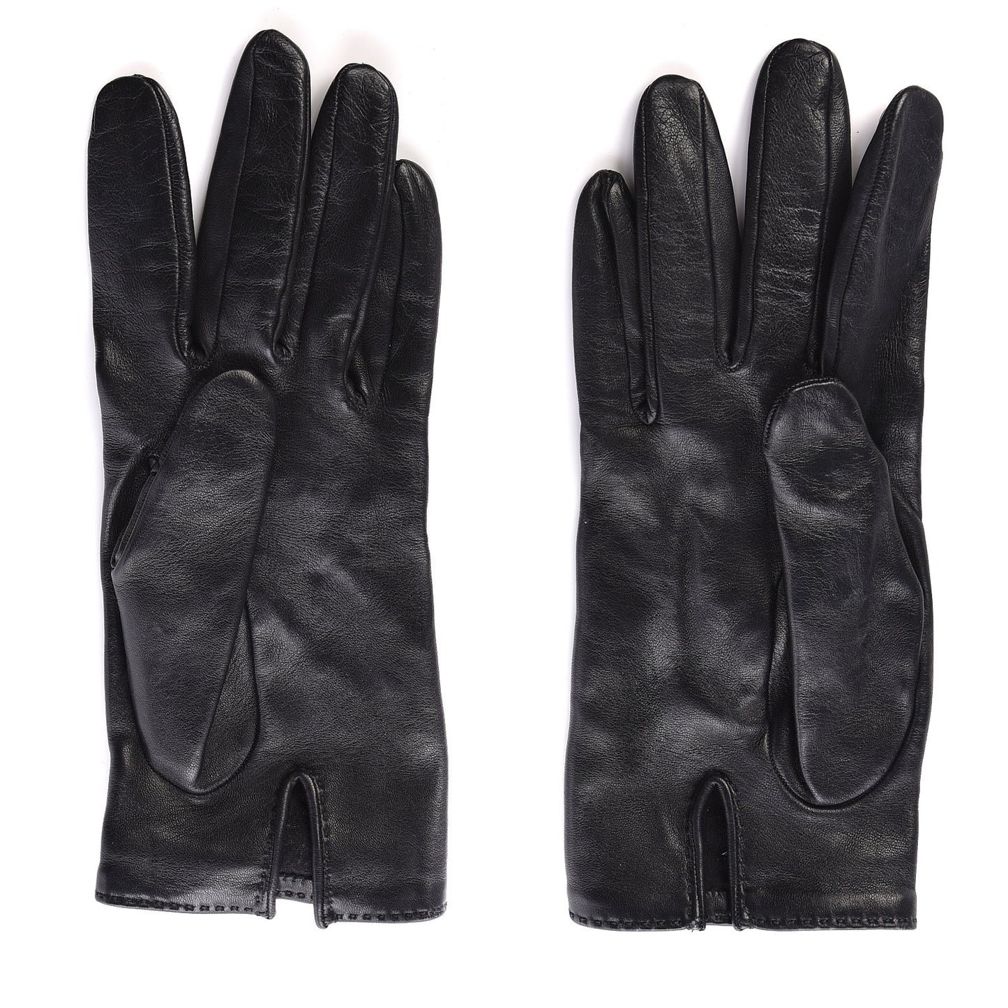 Lambskin Soya Kelly Lock Gloves 8.5 Black