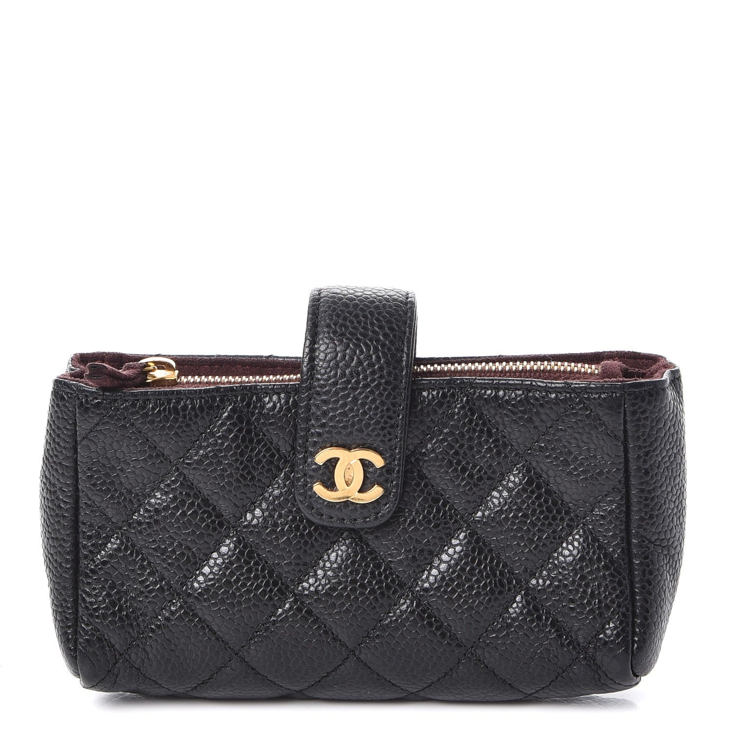 Chanel Caviar Quilted Mini Phone Holder Clutch Black 1 of 7