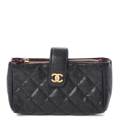 Chanel Caviar Quilted Mini Phone Holder Clutch Black 1 of 7
